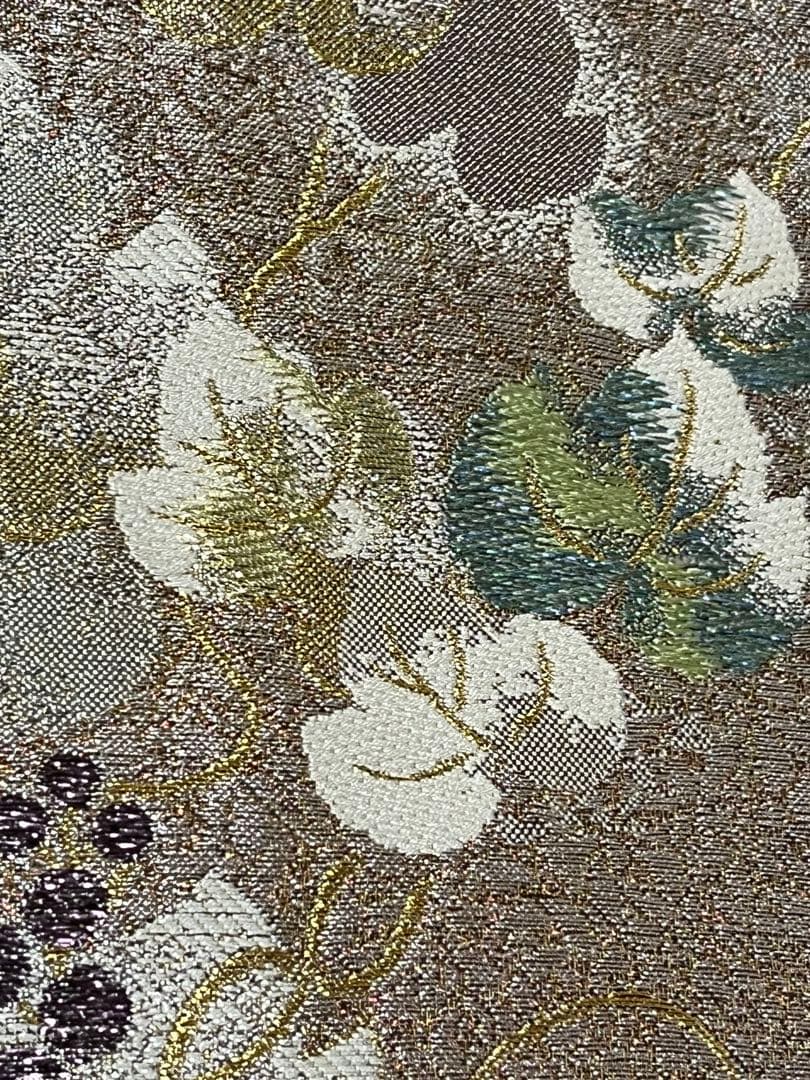 正絹 金銀糸 辻が花模様 袋帯 纐纈（こうけつ）染め風 西陣織 老舗織元