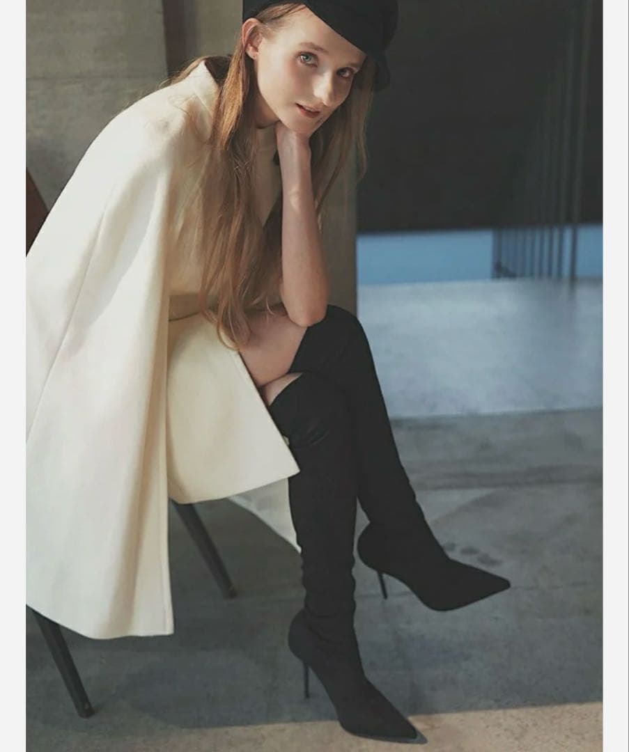 sheller nico スウェードライクニーハイソックスブーツ Lサイズ