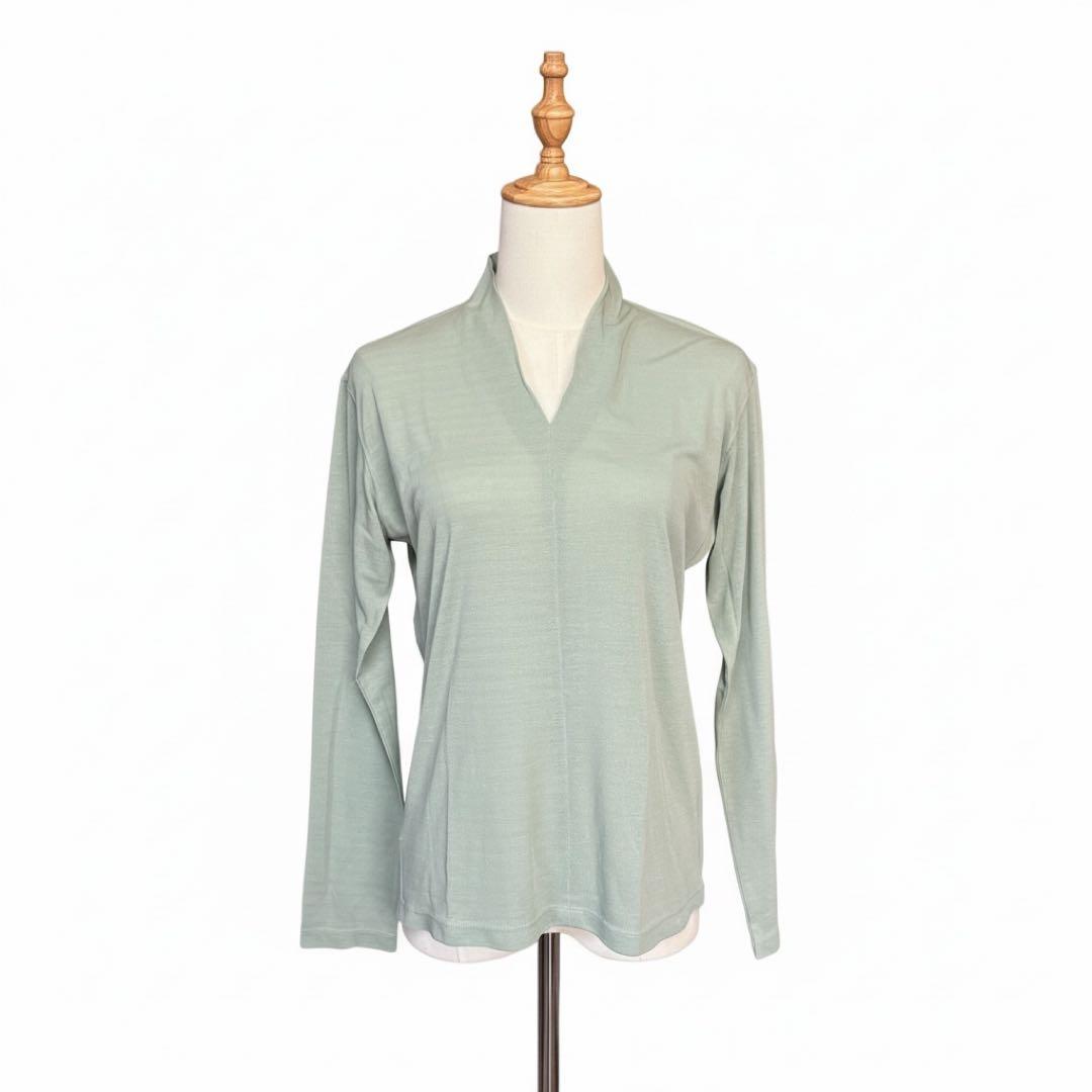 ヨーガンレール シルク100% 絹 Vネック カットソー 長袖 薄地 - メルカリ