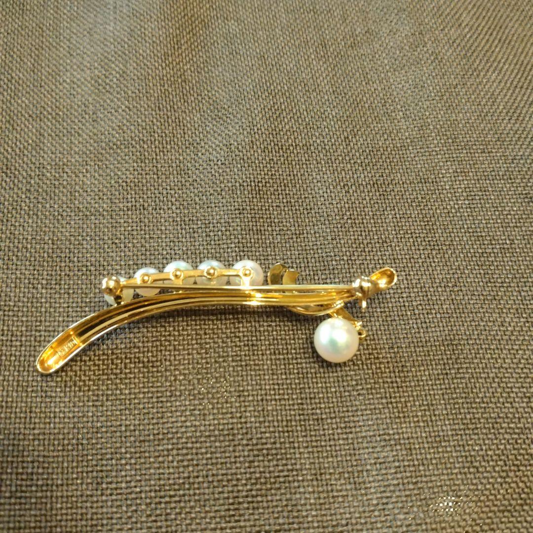ミキモト k18YG アコヤ真珠 エレガントブローチ
