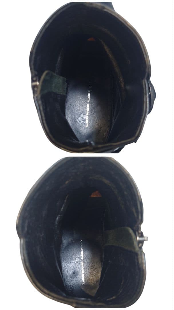 ラウンジリザード レザーブーツ サイドジップ ベルト レザー 黒 3