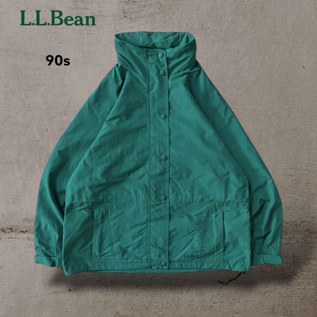 L.LBeanエルエルビーン90sフーディナイロンジャケットドローコード刺繍
