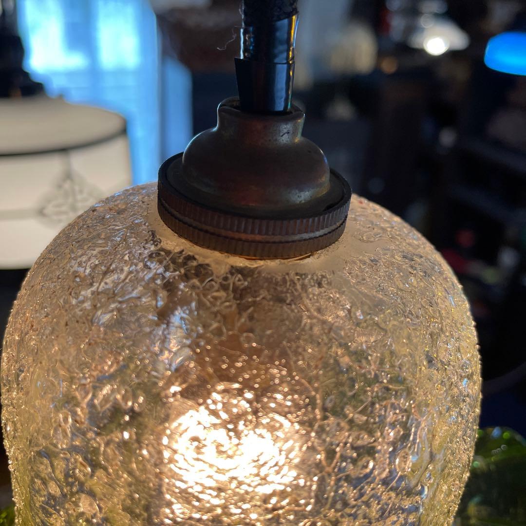 電笠 照明 レトロ ヨーロッパ【フリル 硝子 電笠】アンティーク ガラス