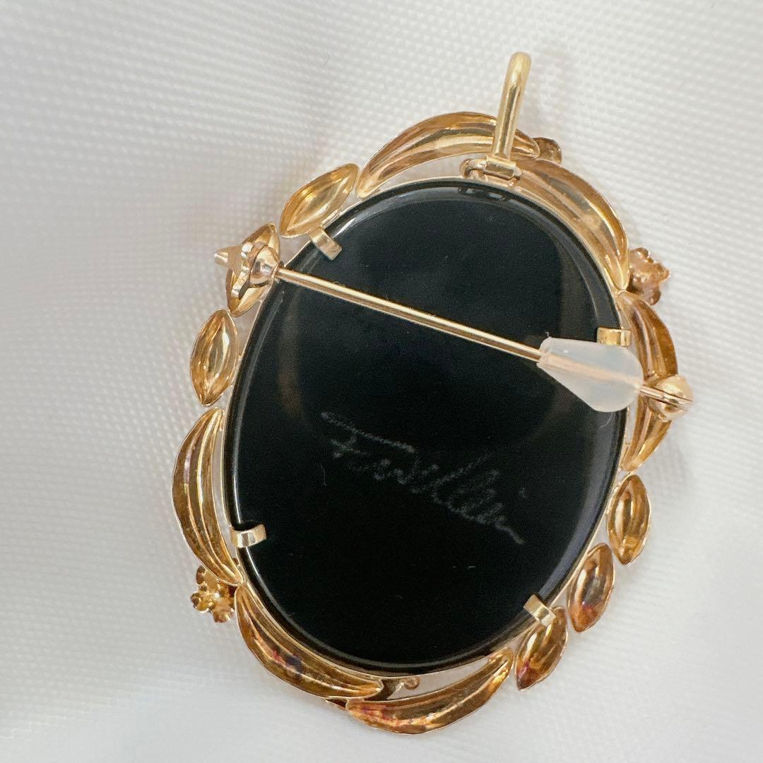 F.W.Klein カメオ天然石 k18ペンダント&ブローチ 総重量8g - メルカリ