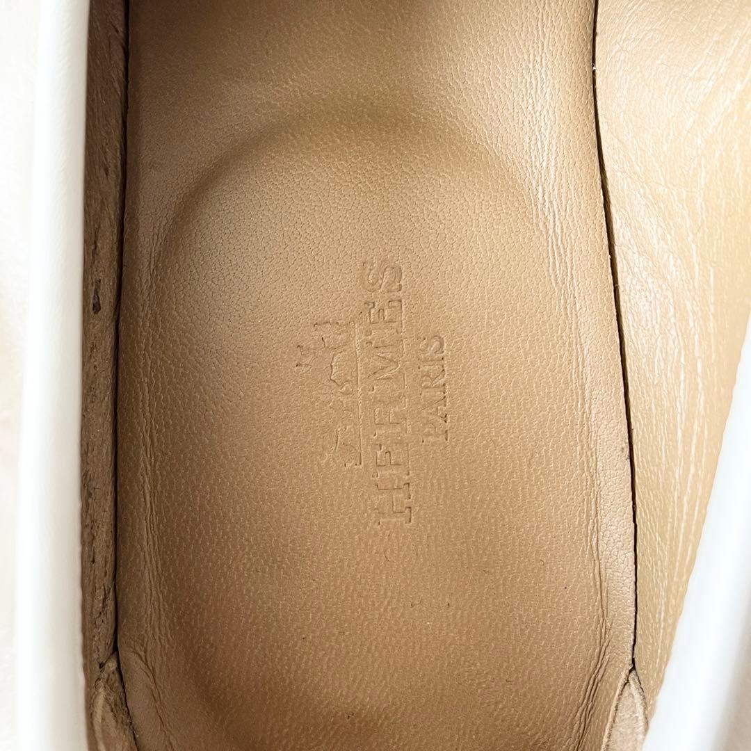 HERMES エルメス　モカシン　ロワイヤル　36.5 23.5cm ホワイト