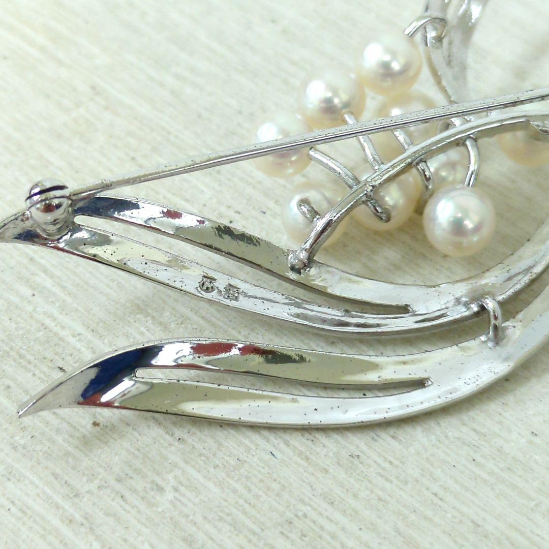 MIKIMOTO ミキモト パール 9粒 シルバー ブローチ | Einkaufen bei