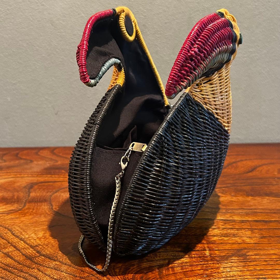 匿名配送】SERPUI 鳥型 かごバッグ オウム チェーンストラップ 夏