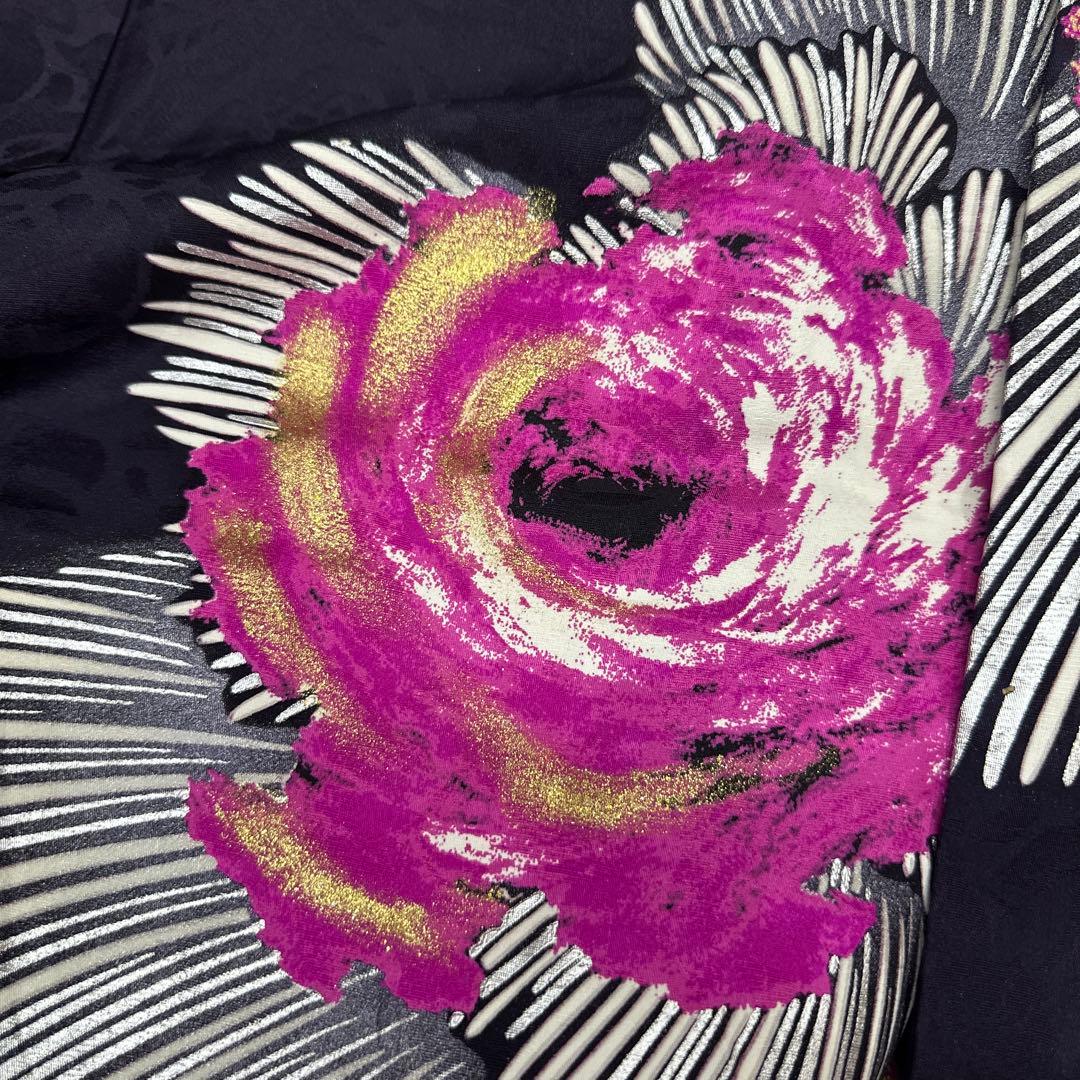 桂由美 ラインストーン キラキラ 薔薇 訪問着 濃紫地 - メルカリ