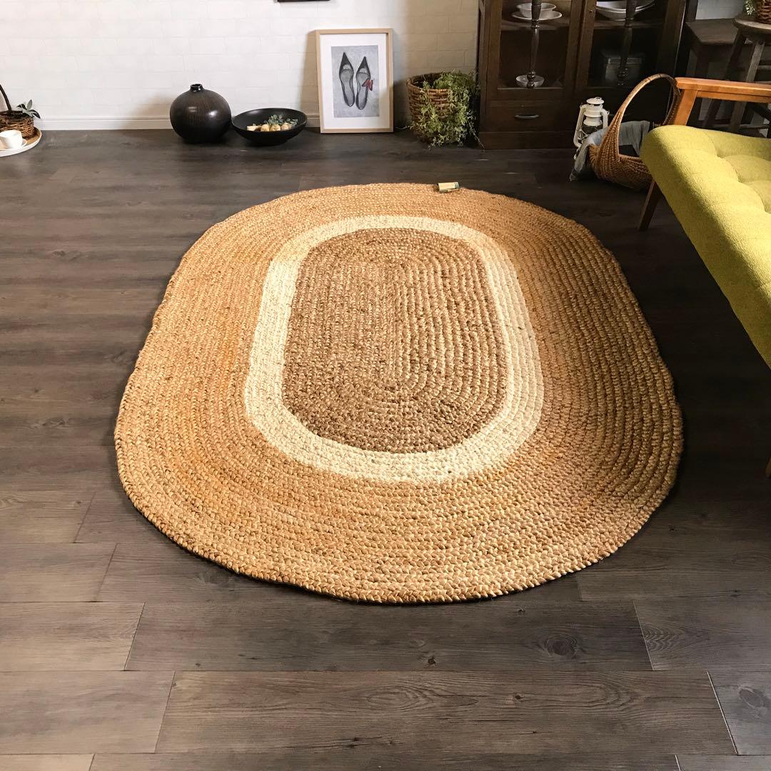 139x204cm ラグ ラグマット 麻 ジュート 夏用 天然素材 アジアンの通販