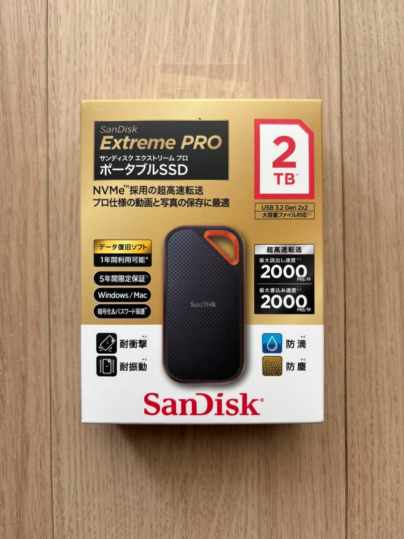 新品未開封 サンディスク エクストリーム プロ ポータブルSSD - 2TB サンディスク 外付けSSD【ポータブルSSD/ExtremePRO/2TB