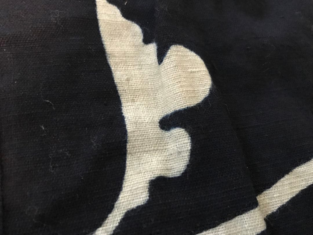 藍染古布 三つ巴 壁掛け 164×180 骨董