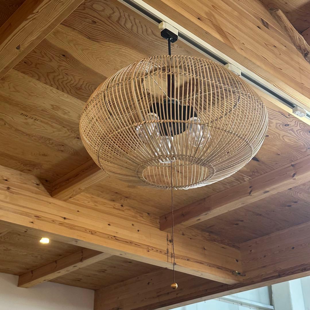 訳あり】バリ島ラタン天井照明Φ50cm 通常18,がなんと！