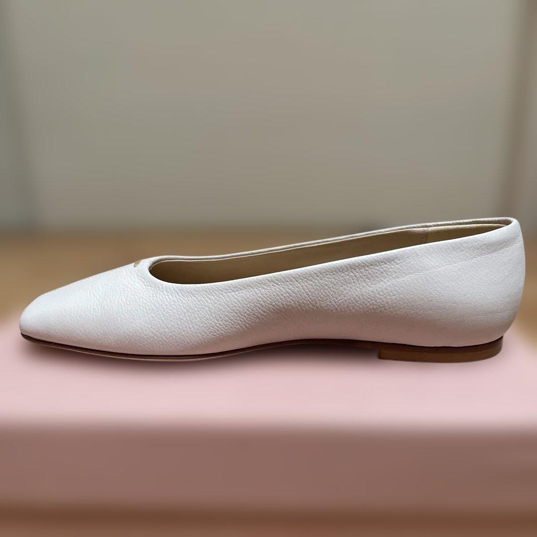 【新品】FABIO RUSCONI☆ スクエアトゥフラットパンプス 23.5cm