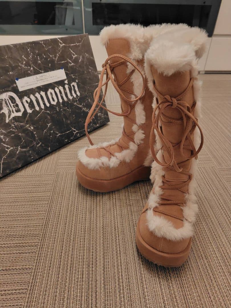 デモニア 厚底ロングブーツ NMIXX ソリュン着用 US9(25cm) 韓国 - メルカリ