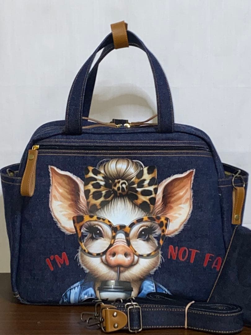☆岡山デニム☆ブタさん☆☆☆リュック対応☆4wayボストンバッグ ☆岡山デニム☆ブタさんリュック対応☆4wayボストンバッグ ☆岡山