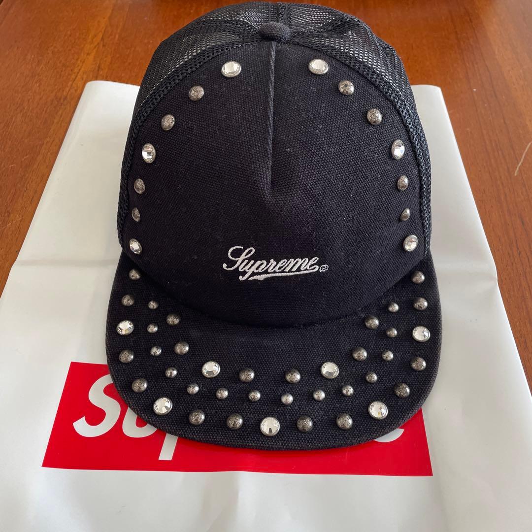 Supreme スタッズ付き ブラックメッシュキャップ - メルカリ