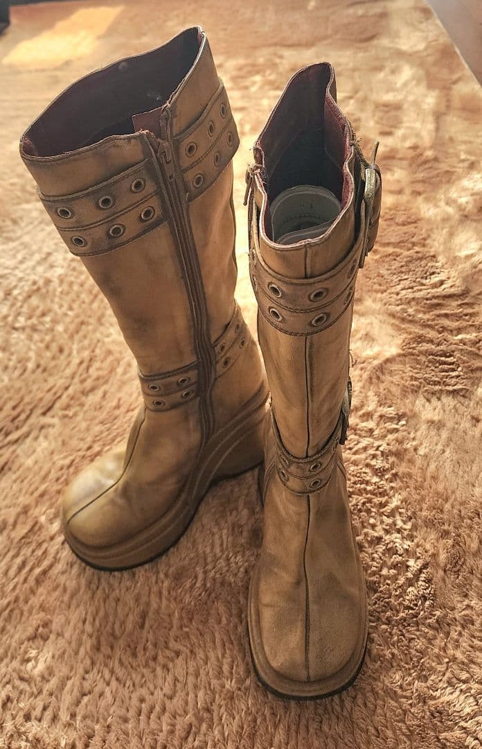 ベージュロングブーツ　ウエッジソール セール】 * ロング ブーツ （ブーツ（ロング丈））｜SHIPS / シップス