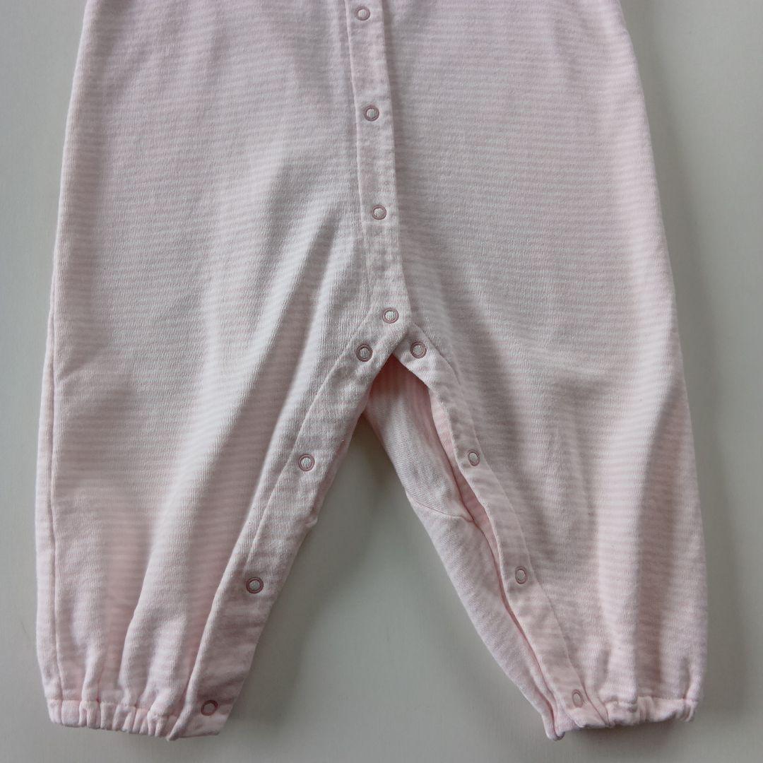 70cm familiar ホワイト・ピンク 襟付きロンパース - メルカリ