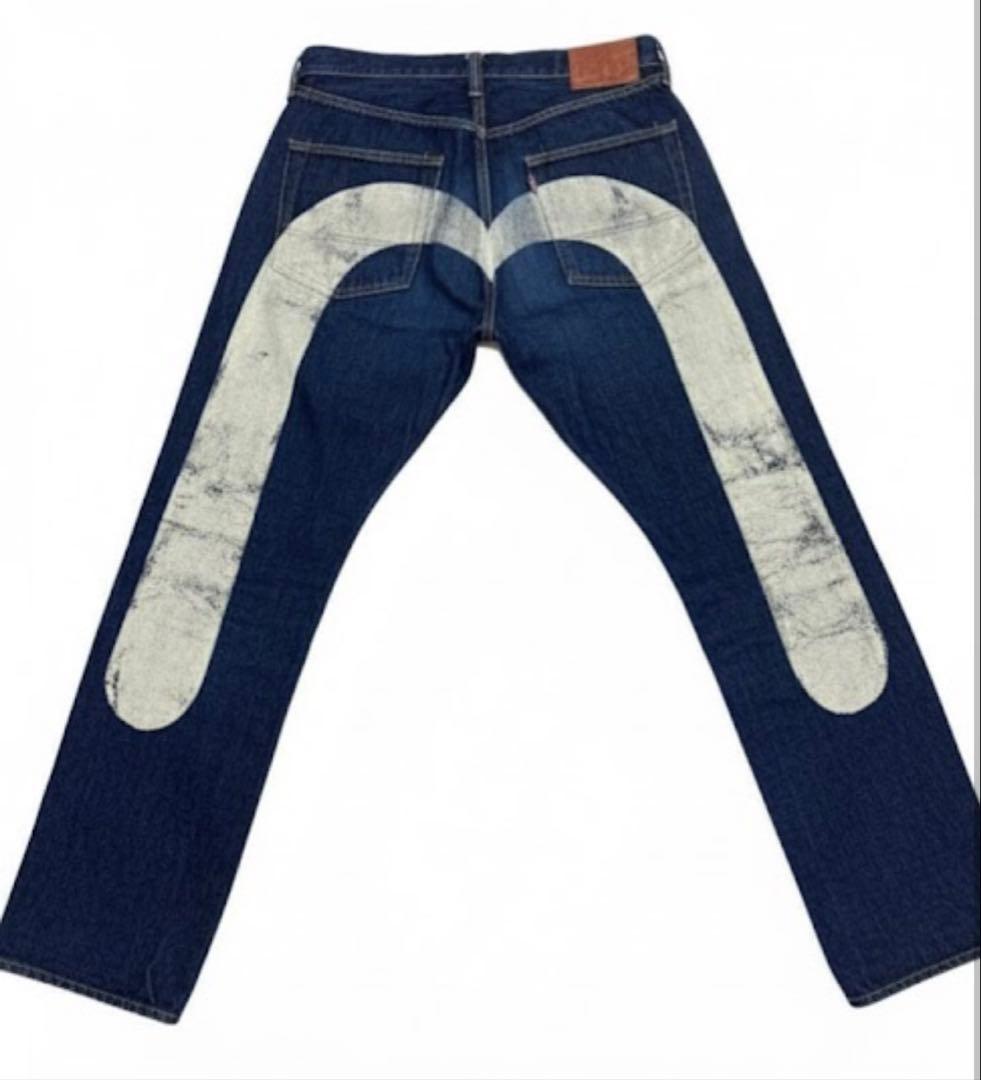 EVISUストレートデニムパン　大黒　カモメ　ジーンズ　34×32 EVISU（エヴィス） EVISU 20周年記念 限定 大黒 カモメ デニム パンツ