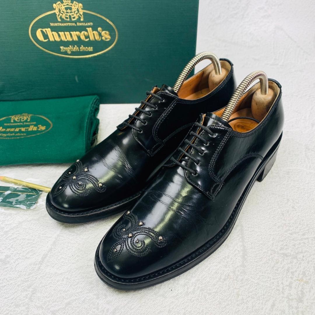 【良品】チャーチ LEAH R シャノン型 スタッズ 黒 35.5 革靴 高級 チャーチ SIZE 38【シャノン/SHANNON WG/黒】 | 高級中古革靴の買取