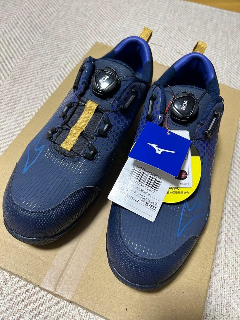 新品　未使用　Mizuno BOA安全靴 ネイビー　26.5cm