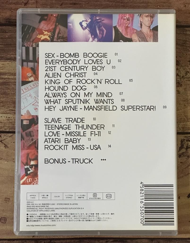 廃盤DVD「LIVE IN TOKYO」ジグ・ジグ・スパトニック - ミュージックお