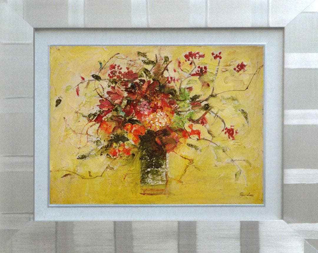 油絵 菅家令子 絵 絵画 インテリア 額付(銀) F4-070702 花 油絵 菅家令子 絵 絵画インテリア 額付(銀) F4-090116 花 すずらん