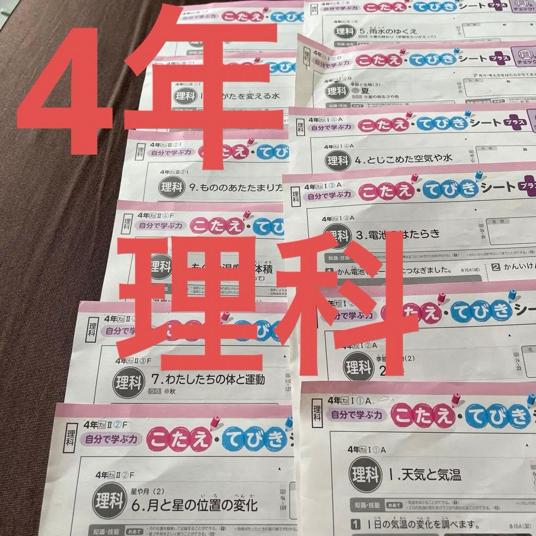 小学4年生 理科 カラーテスト 最新 大日本図書 ぶんけい 小4 テスト