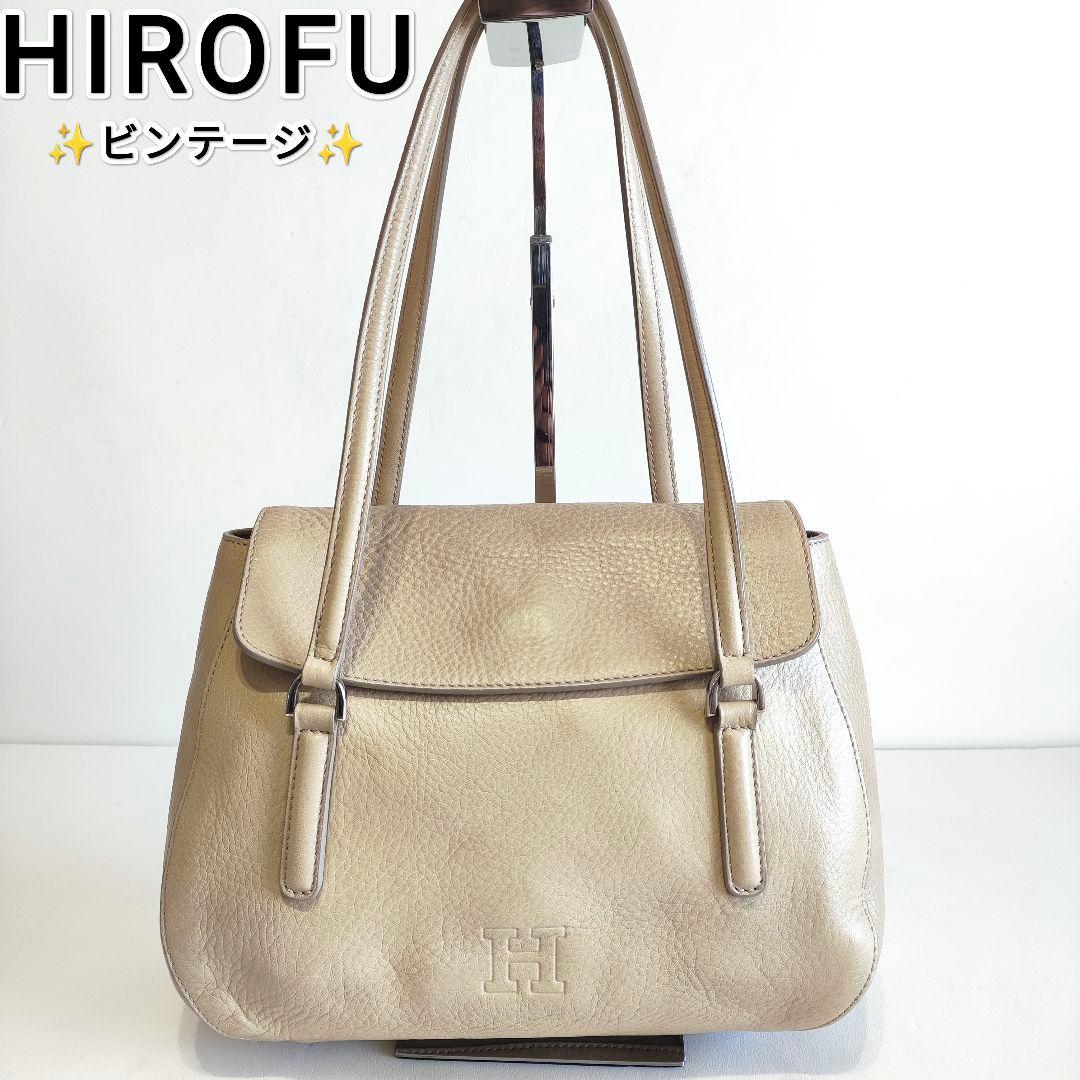HIROFU ヒロフ オールレザー バッグ ベージュ - メルカリ