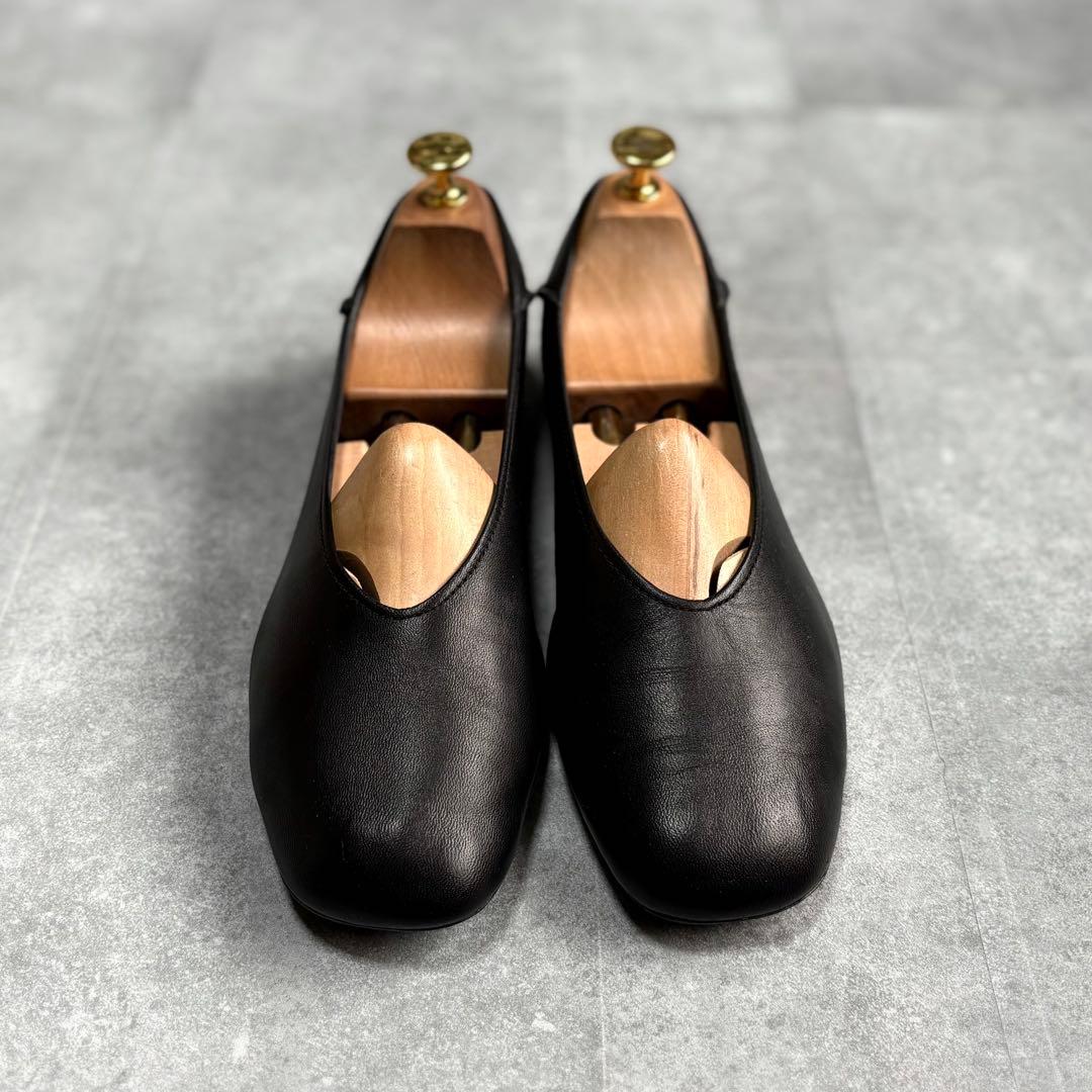 【美品】カンペール カシマイラ フラットパンプス バブーシュ 24.5cm 黒