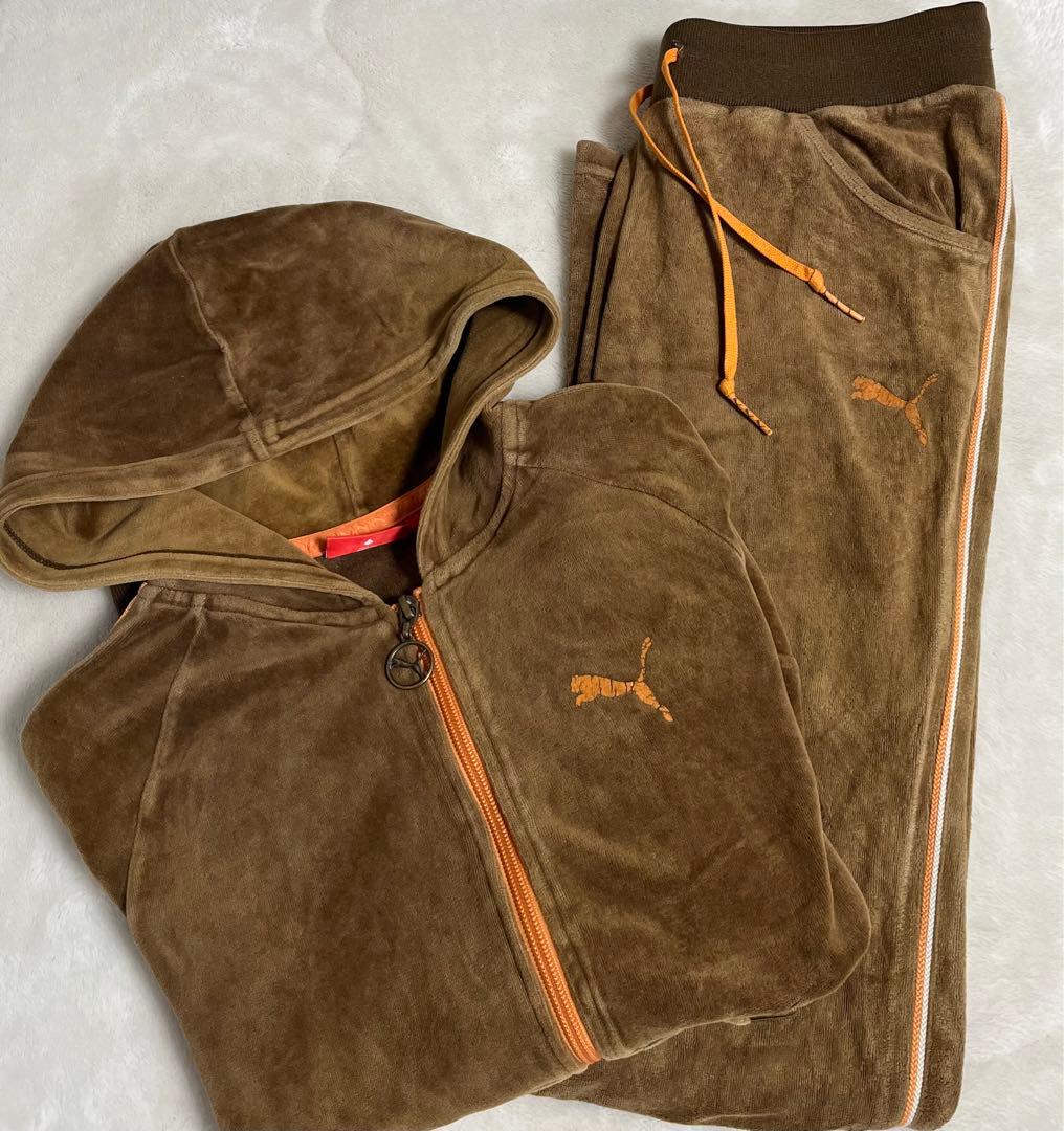 PUMA プーマ ベロア ジャージ セットアップ ブラウン y2k - メルカリ