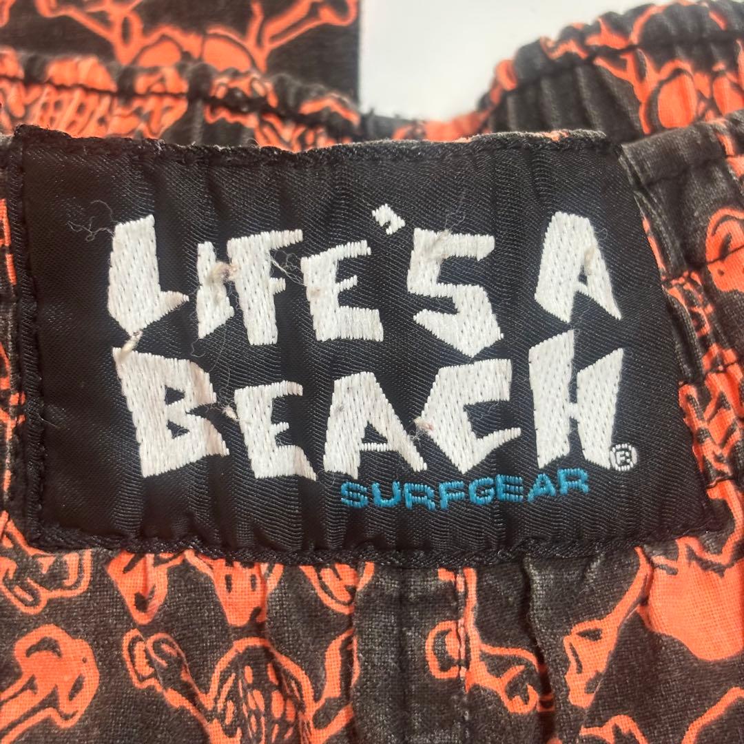 幻 life's a beach ライフズアビーチ ロンパン パンクスカル 黒橙