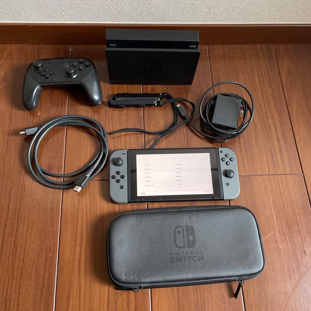 Nintendo Switch 本体　外箱無し　純正プロコン　SDカード128付 純正】Nintendo Switch Proコントローラー ブラック HAC-A-FSSKA