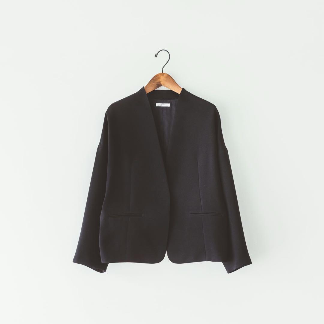気持ちに寄り添うブラックフォーマルノーカラージャケット M 喪服 礼服 レディース ブラックフォーマル ジャケット ノーカラー