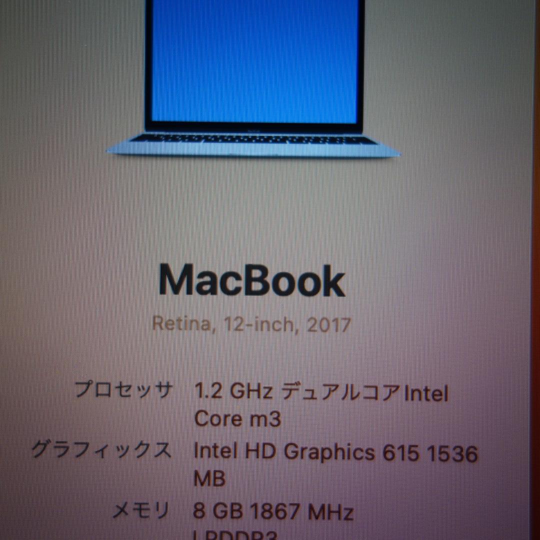 252）MacBook 12インチ 2017 /m3/8GB/256GB - メルカリ
