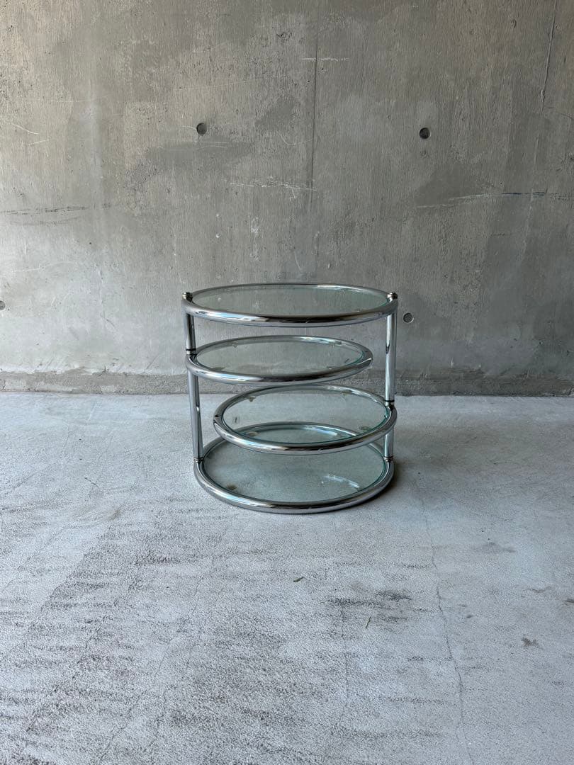 ミッドセンチュリー　ラウンドテーブル　スペースエイジ　Y2K ミッドセンチュリー スペースエイジ センターテーブル ガラステーブル