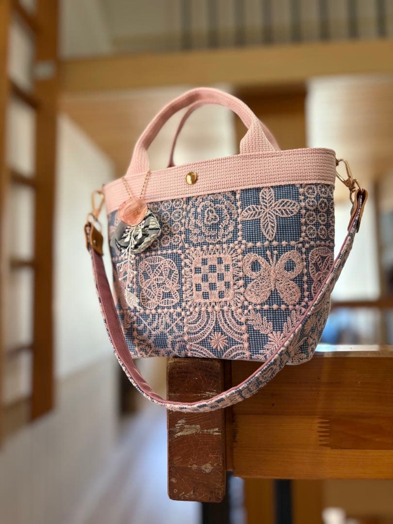 ミナペルホネン⚫︎ハンドメイド⚫︎2way tape bag light look skip bag - minä perhonen