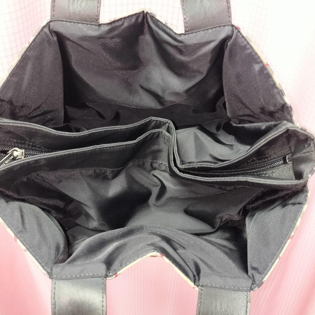 BURBERRY ノバチェック ナイロン ハンドバッグ レザーハンドル 舟形