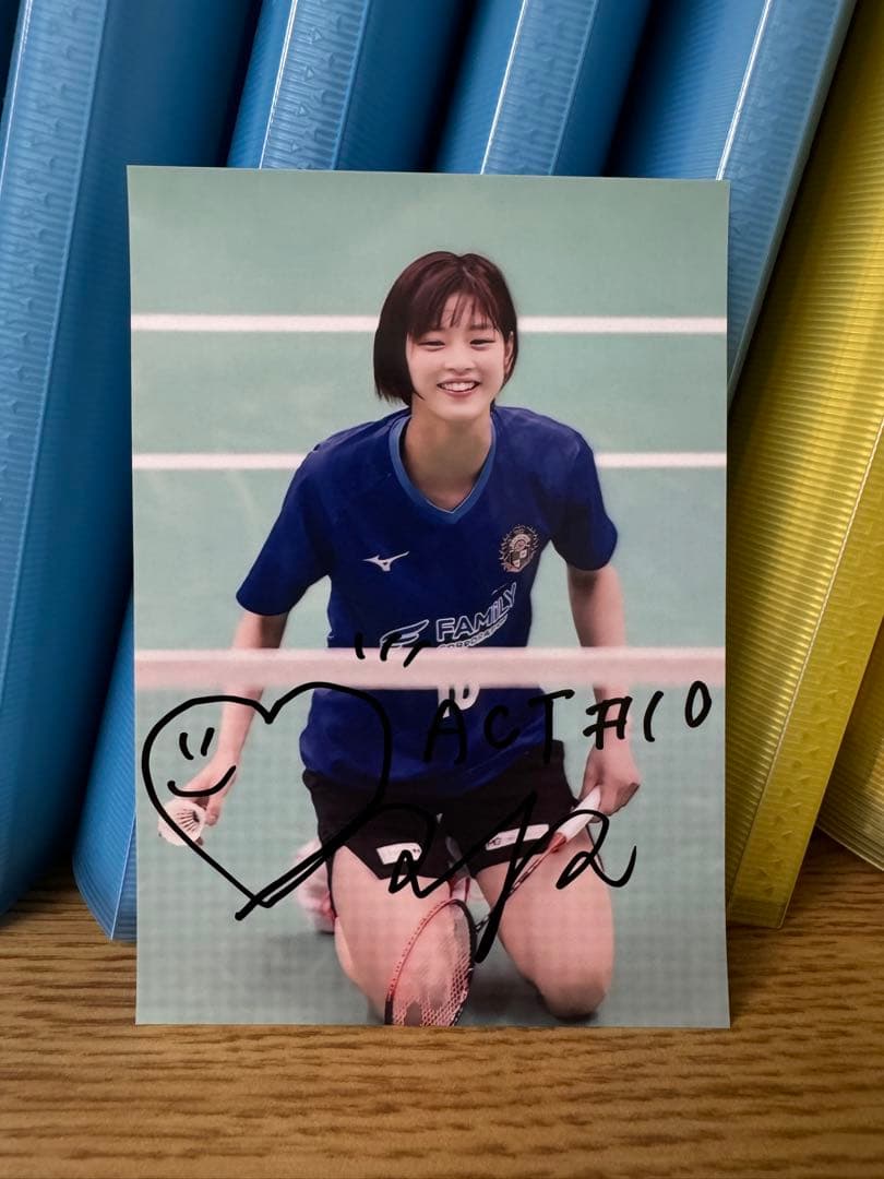 バドミントン 田口真彩 直筆サイン入り写真 ④ オリンピック 渡辺勇大