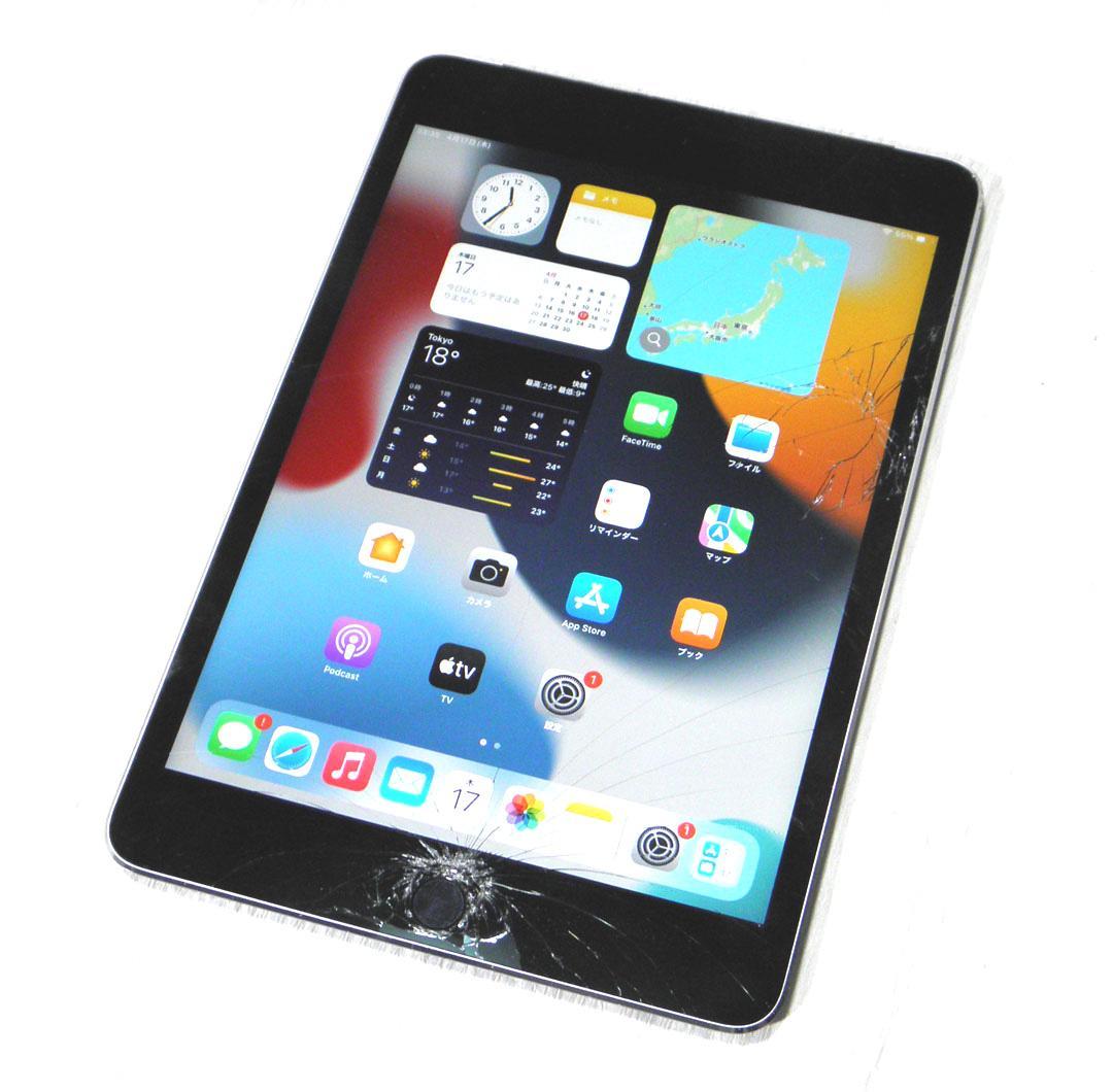 iPad mini 4（第4世代）SIMフリー☆バッテリー最大容量92％ 罅有