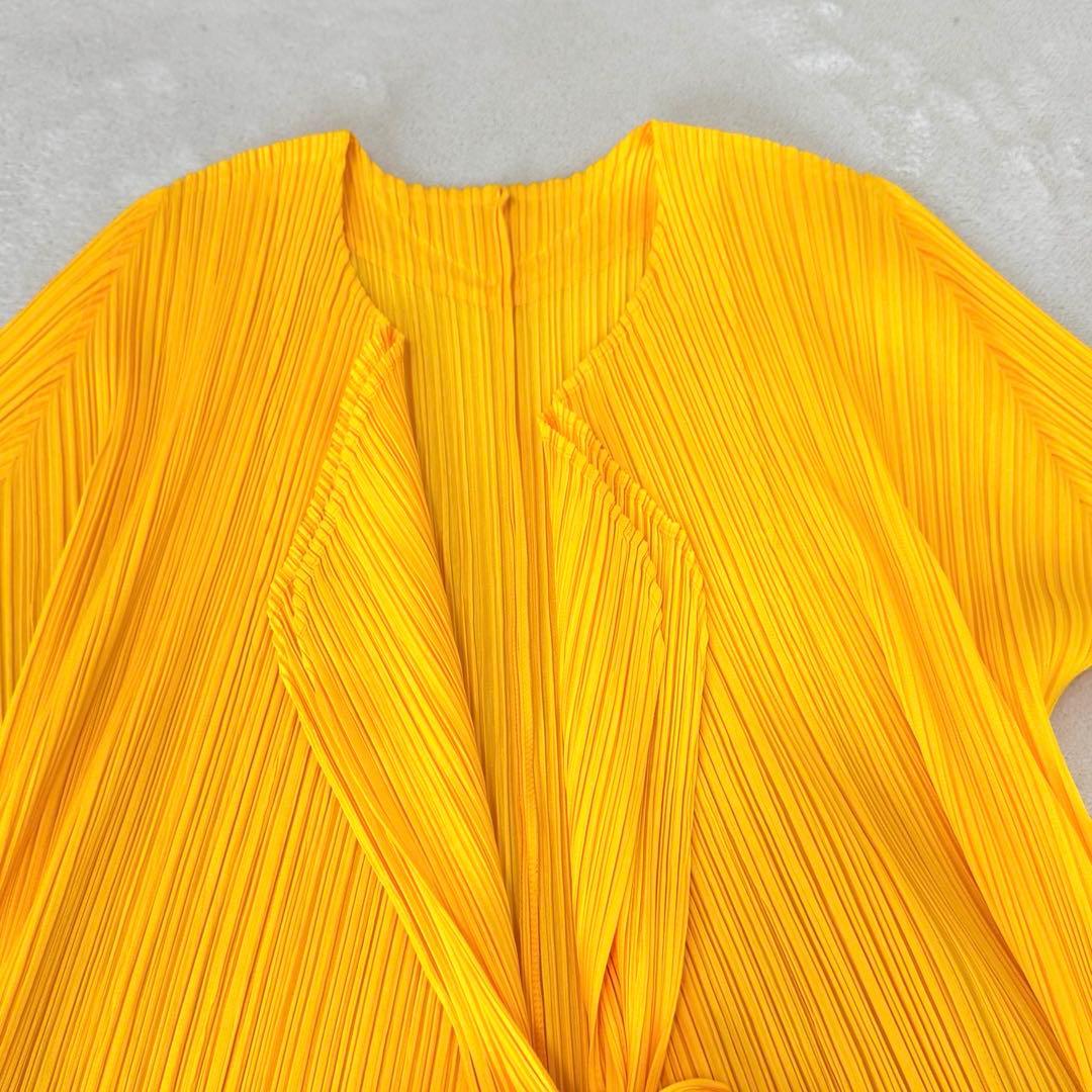 極美品✨PLEATS PLEASE プリーツ ノーカラー イエロー 長袖 - メルカリ
