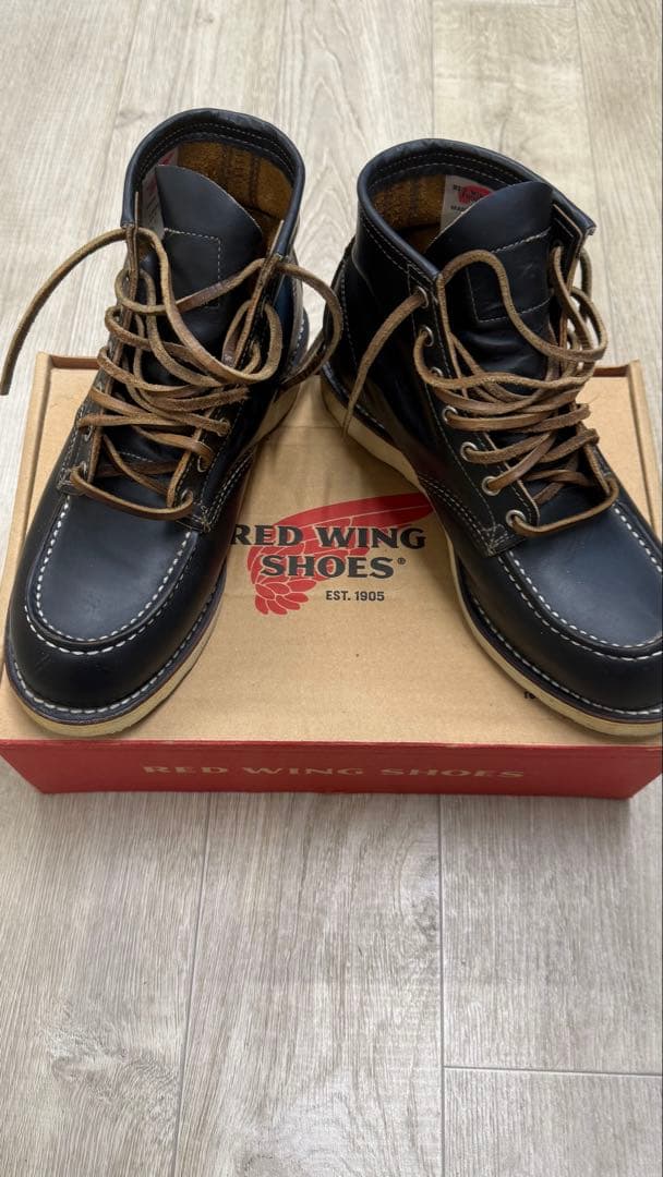 レッドウイングモックトゥブーツ9874 71/2（25.5cm ブラック犬タグ）