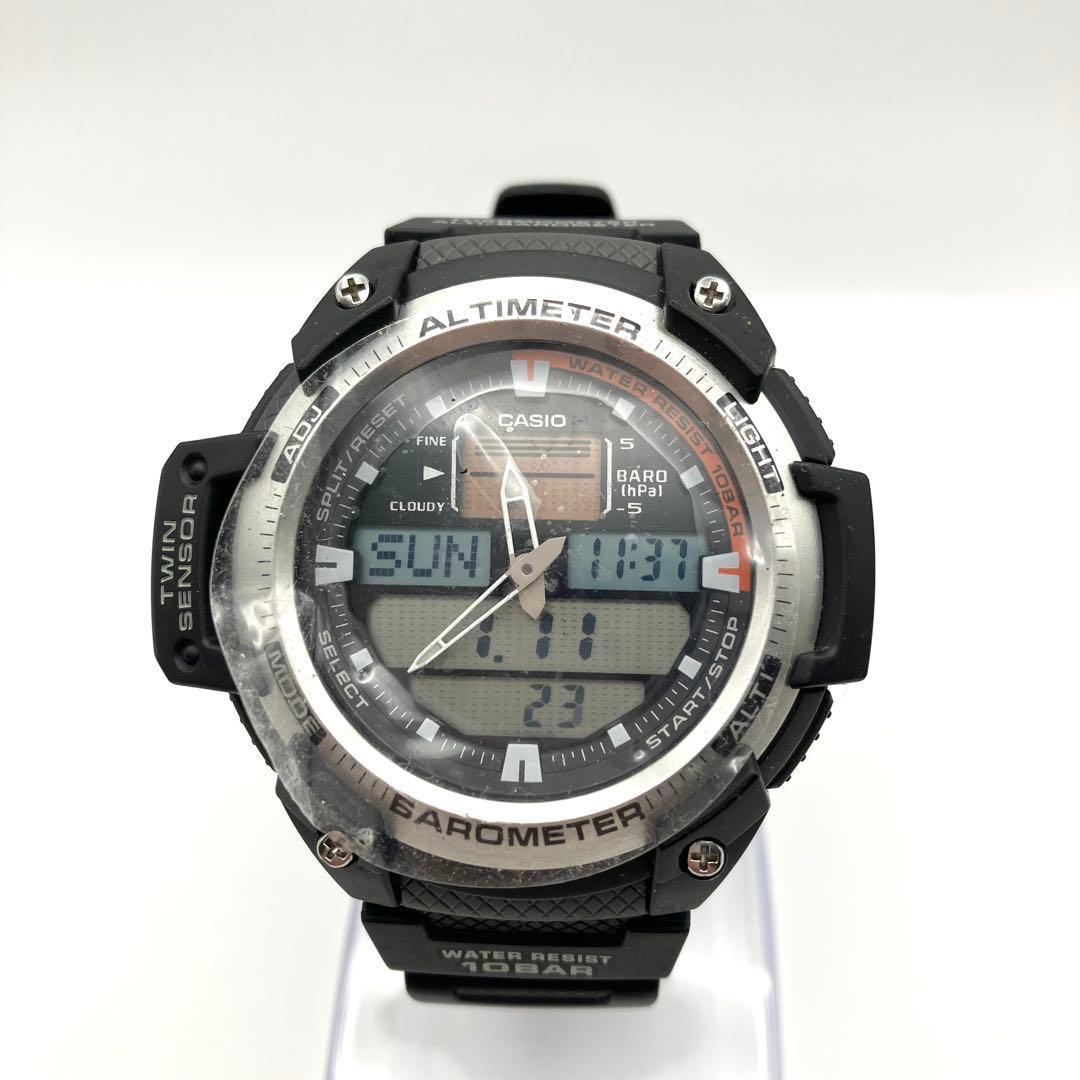 新品 カシオ スポーツギア ツインセンサー ブラック 腕時計 メンズ