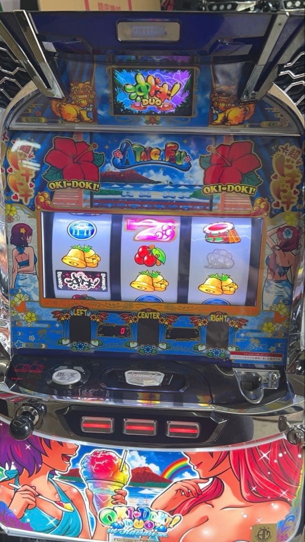 パチスロ実機　沖ドキDUO ハワイパネル パチスロ機『沖ドキ！DUO』に新パネル『in Hawaii ver.』が登場