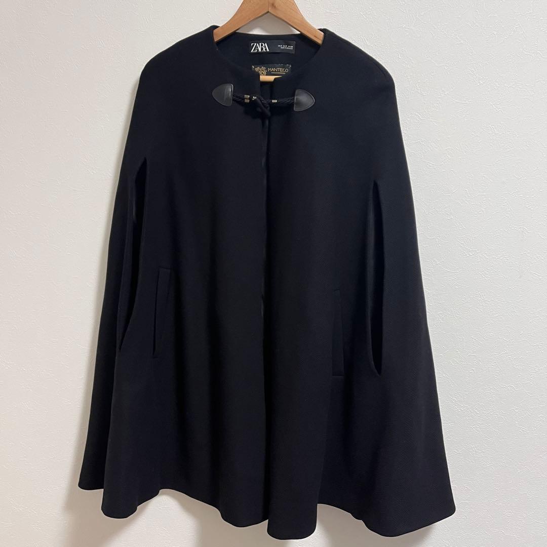 美品 希少 完売品 ザラ MANTECO ケープコート マント ポンチョ トグル