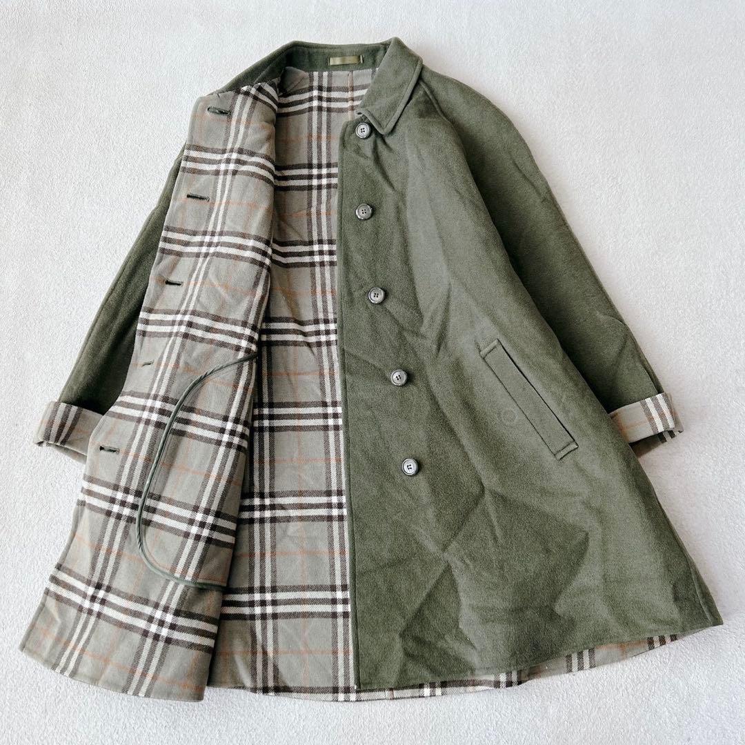 稀少✨Burberrys ピーコート カシミア混 ダブルフェイス カーキ S相当