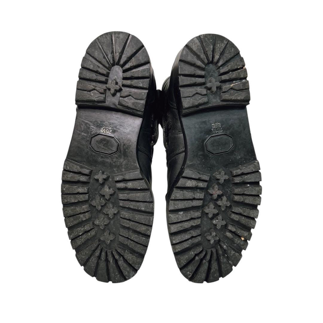 00s/y2kサイドジップレザー 【archive】黒 エンジニアブーツブラック