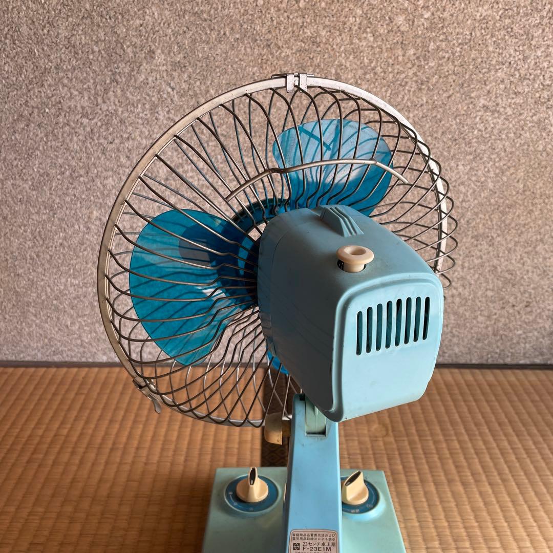 通電確認】【ジャンク】ナショナル23センチ卓上扇 F-23E1M レトロ