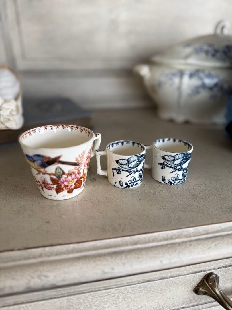 フランスアンティーク陶器リュネビィルMesangeディネットおままごと