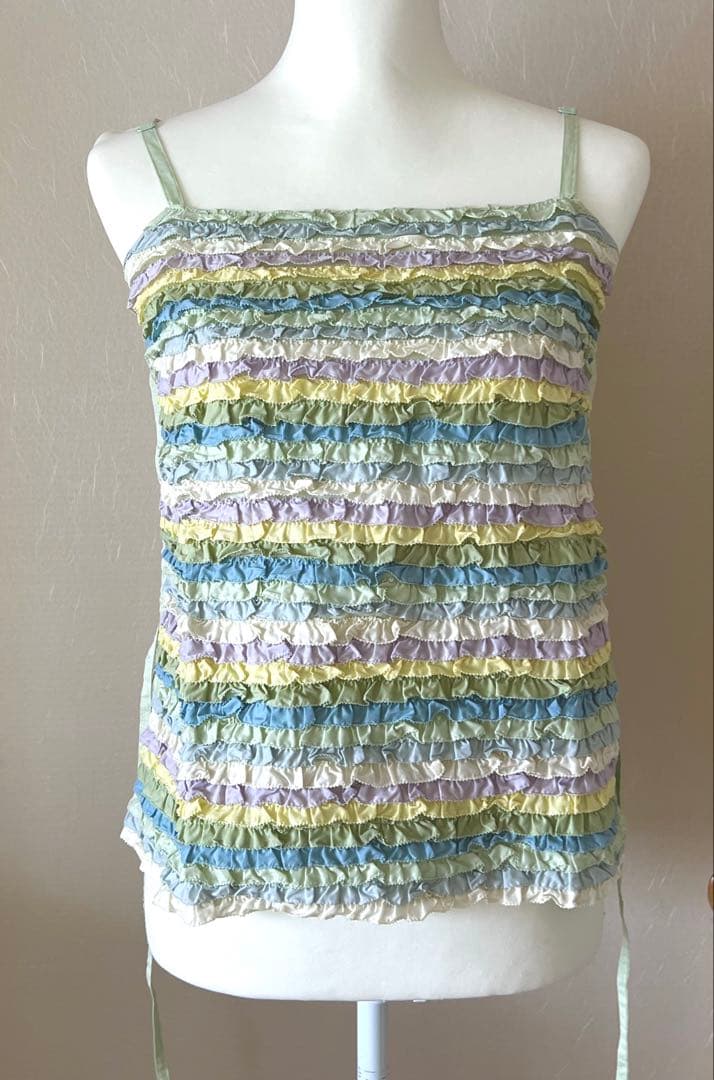 ピンクハウス　キャミソール　ハッカ　ピコフリル ピンクローン段々フリルカットソーキャミソール - ピンクハウス通販